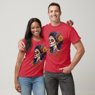 Eleganter Tag der Toten Schädelfrau T-Shirt