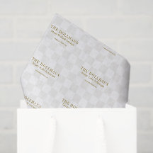Eleganter Tan Checkered Background Name