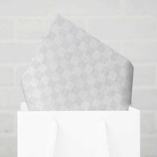 Eleganter Tan Checkered Background Name Seidenpapier (Geschenktüte)