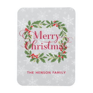 Eleganter Tannenwedel-Weihnachtskranz Magnet