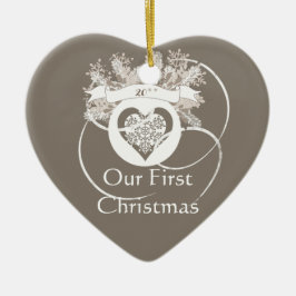 Eleganter Taupe-1. Weihnachten verzieren zusammen Keramikornament