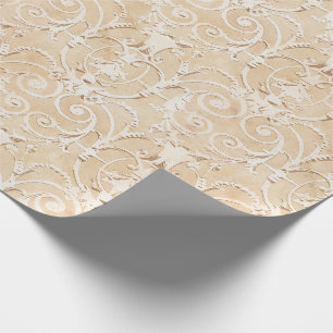 Eleganter Taupe-Damast Geschenkpapier