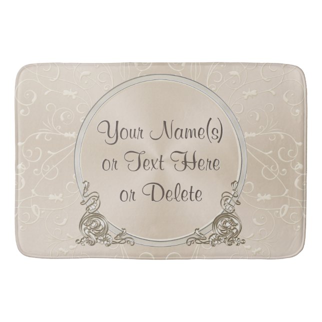 Eleganter Taupe-personalisierte Bad-Matte mit Badematte (Vorderseite)