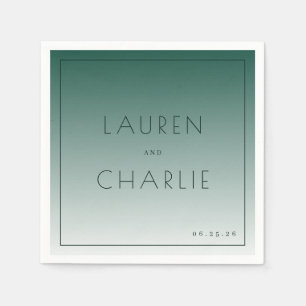 Eleganter Teal-Farbverlauf Namen Serviette