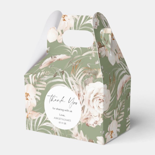 Eleganter Terracotta Botanischer Garten Hochzeit Geschenkschachtel (Vorderseite)