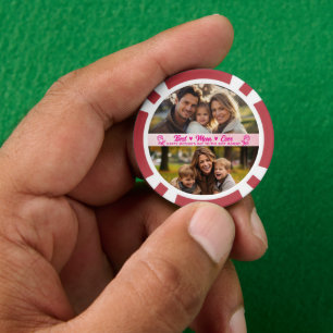 Eleganter Text Foto Muttertag Wasserfarbe Rosa Pokerchips