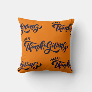 Eleganter Text Happy Thanksgiving Typografie Kissen