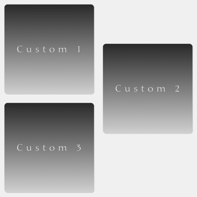 Eleganter Text über einfaches, modernes Grau Ombre Etiketten (Gruppe)