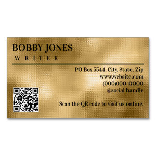 Eleganter Texturierter Goldfolien-Metall-QR-Code Magnetische Visitenkarte