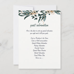 ELEGANTER TIEFER BLUE FLORAL WEDING EINLADUNG