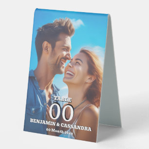 Eleganter Tischnummern-Ständer für Verlobungsfotos Tischaufsteller
