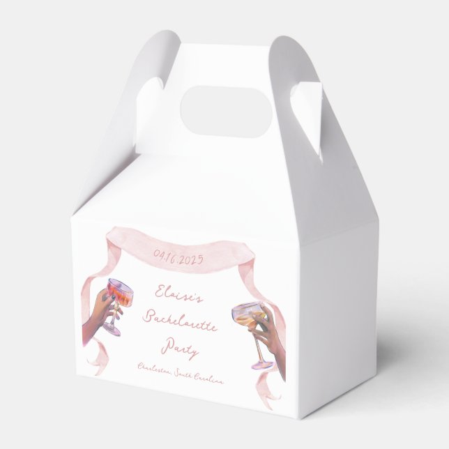 Eleganter Toast Bachelorette Niedlich Einzigartige Geschenkschachtel (Vorderseite)