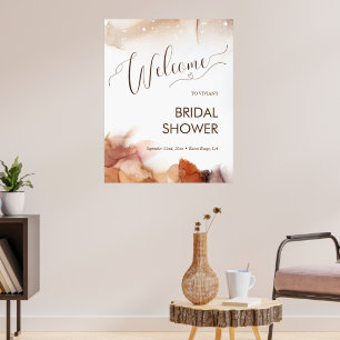 Eleganter, traumhafter orangefarbener Tinten-Jungg Poster