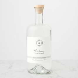 Eleganter Trauzeuge Monogram Alkoholflaschenetikett