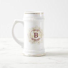 Eleganter Trauzeuge Monogram Beer Stein Bierglas