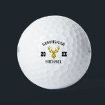 Eleganter Trauzeugen Individuelle Name für Hirschk Golfball<br><div class="desc">Genießen Sie Ihren besonderen Tag mit diesem exquisiten, modern inspirierten Trauzeugen Geschenk, das eine gelungene Mischung aus klassischer Eleganz und zeitgenössischem Flair bietet. Diese sorgfältig gestalteten Merchandises sind ein maßgeschneidertes und personalisiertes Geschenk, das Hochzeiten, Bachelor-Partys, Verlobungsfeiern und darüber hinaus eine Touch der Eleganz verleiht. Jedes Produkt kann mit den Namen...</div>