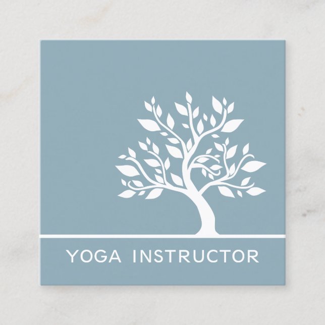 Eleganter Tree Yoga Instructor Wellness Life Coach Quadratische Visitenkarte (Vorderseite)