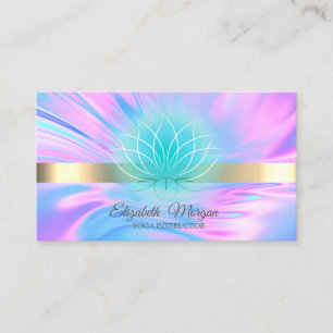 Eleganter Trend Holografischer Goldstreifen, Lotus Visitenkarte