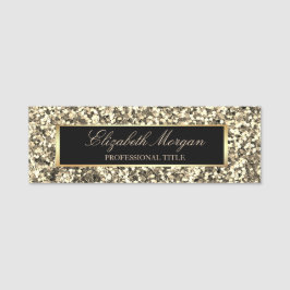 Eleganter, trendiger Glitzer, Rahmen Namensschild