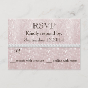 Eleganter trendiger Glitzer Romantische Perlenhoch RSVP Karte