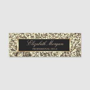 Eleganter Trendiger Gold Glitter, Rahmen Namensschild