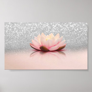 Eleganter trendiger Mädchenstil, Lotus Silber Glit Poster