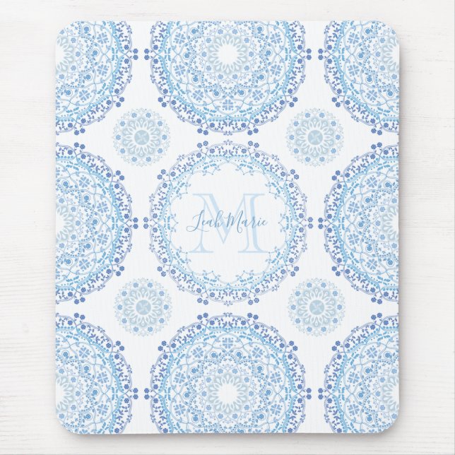 Eleganter trendiger Mandala-Moderner Chic Mousepad (Vorne)
