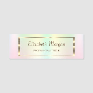 Eleganter Trendy, Gold Frame holographisch Namensschild