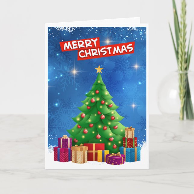 Eleganter, trendy Weihnachtsbaum außerhalb des Fot Karte (Vorderseite)