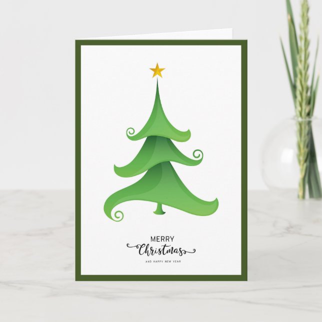Eleganter, trendy Weihnachtsbaum außerhalb des Fot Karte (Vorderseite)