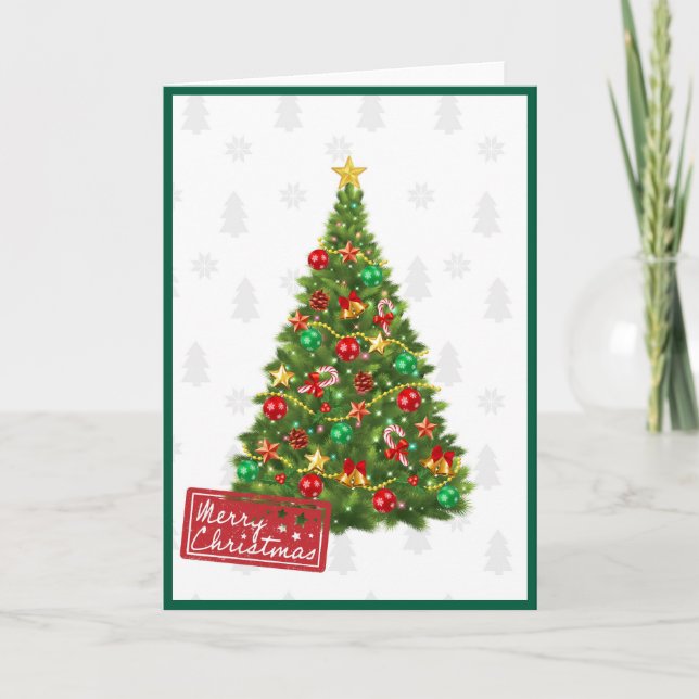 Eleganter, trendy Weihnachtsbaum außerhalb des Fot Karte (Vorderseite)