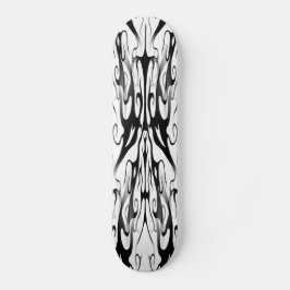 Eleganter Tribal Tattoo Digital Black and White Skateboard