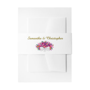 Eleganter tropischer Hibiskus Blume Bouquet Weddin Einladungsbanderole