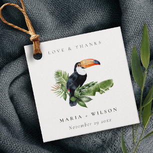Eleganter tropischer Regenwald Toucan Wedding Geschenkanhänger