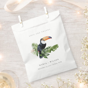 Eleganter tropischer Regenwald Toucan Wedding Geschenktütchen