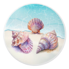 Eleganter tropischer Strand Seashells Pearls Nauti Keramikknauf