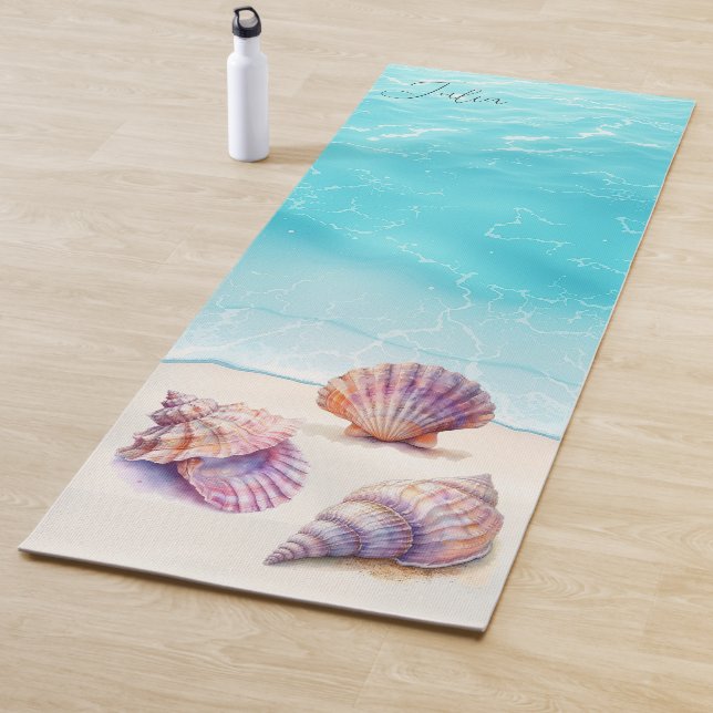 Eleganter tropischer Strand Seashells Pearls Nauti Yogamatte (Beispiel)