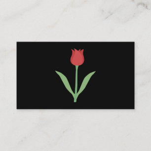 Eleganter Tulpe-Entwurf auf Schwarzem Visitenkarte