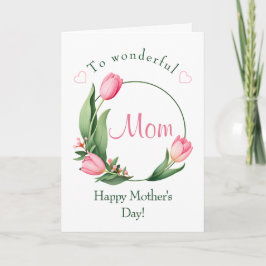 Eleganter Tulpenblumenrahmen zum Muttertag Karte