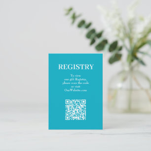 Eleganter Türkiser Hochzeitswunschliste QR-Code Begleitkarte