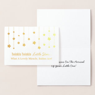 Eleganter Twinkle Twinkle Little Star Goldfolie Folienkarte