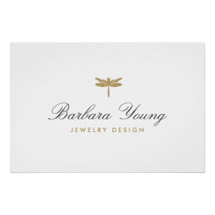 Eleganter Typ Gold Libellen-Logo-Download Poster