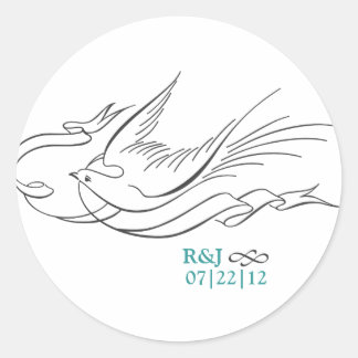 Eleganter Typ Wedding Monogram Sticker