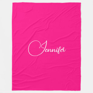 Eleganter Typografikskriptname Wow Pink Large Fleecedecke