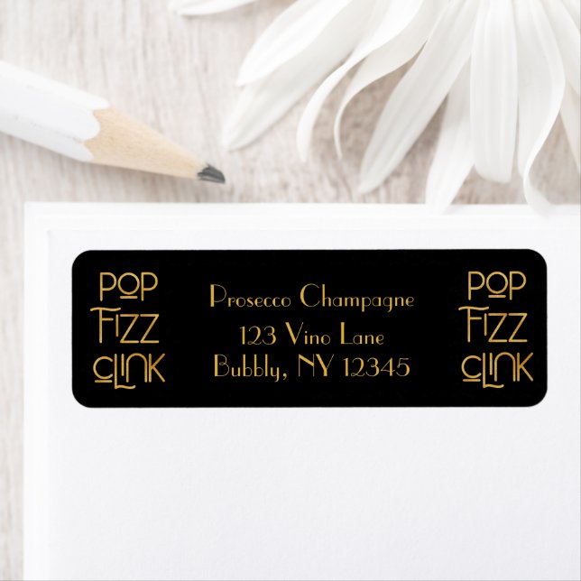 Eleganter Typografy Pop Fizz Clink Birthday (Insitu)