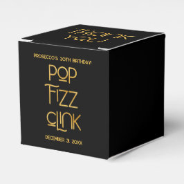 Eleganter Typografy Pop Fizz Clink Birthday Geschenkschachtel