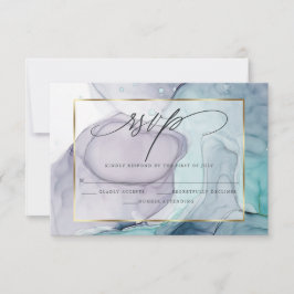 Eleganter UAWG Pflaume und Aquamarine Marmortinte RSVP Karte