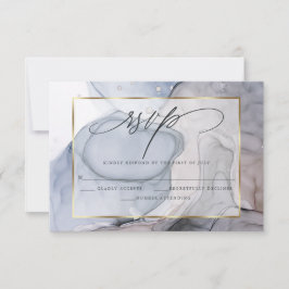 Eleganter UAWG Plum Dusty Blue Marble Tinte RSVP Karte