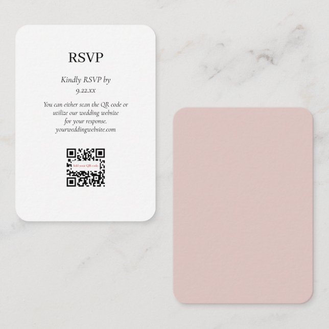 Eleganter UAWG QR-Code mit einfacher Rosa-Farbe Begleitkarte (Vorne/Hinten)