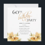 Eleganter Überraschungsgelbe Flora 60. Geburtstag Einladung<br><div class="desc">Eleganter Überraschungsgelbe Flora 60. Geburtstag</div>